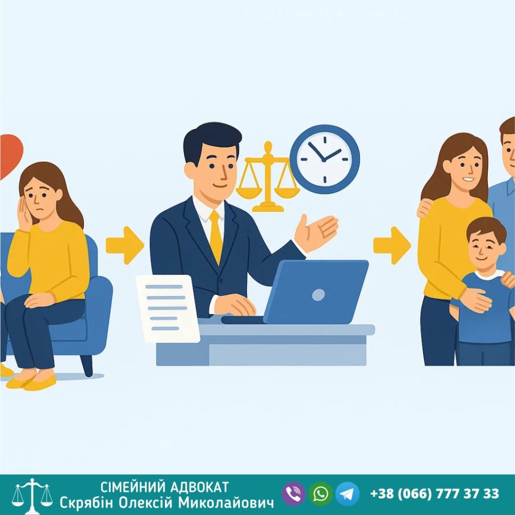 супровід відповідача у справі про розірвання шлюбу 